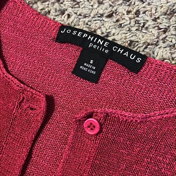 Josephine Chaus petite size Small Magenta cardigan - Picture 2 of 4